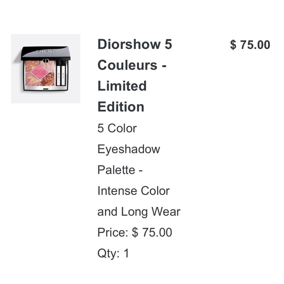 Dior 5 colors eyeshadow palette - Picture 6 of 6